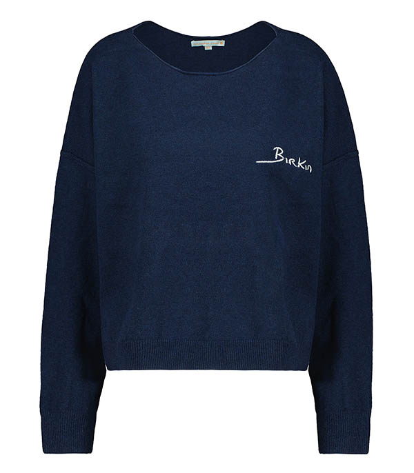 Pull Manches Longues Birkin brodé Marine  La Cabane Orson