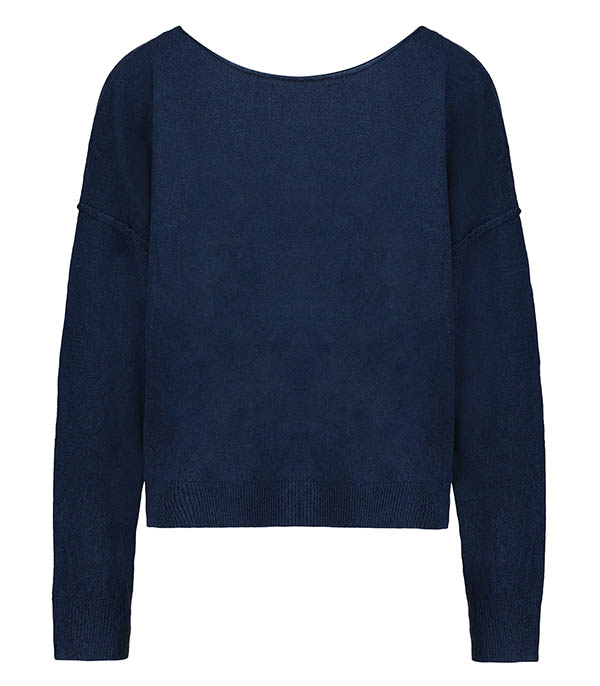 Pull Manches Longues Birkin brodé Marine  La Cabane Orson