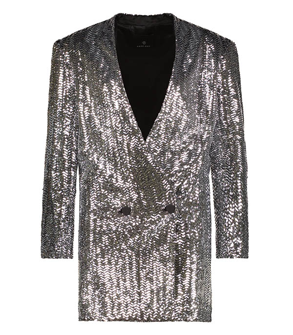 Robe Blazer Veneda Sequin Argent Anine Bing