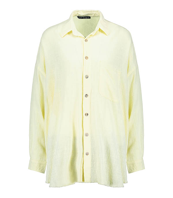 Chemise oversize Mykonos Pastel Yellow Maison Saint Julien - Taille XS