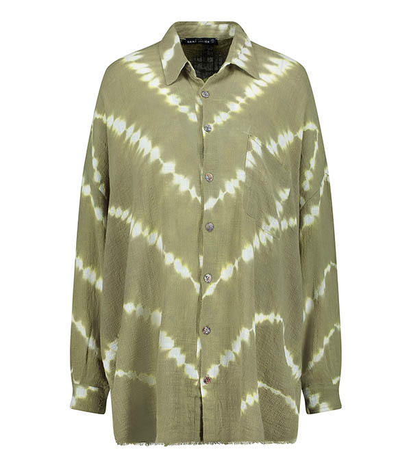 Chemise oversize Mykonos Tie Dye Khaki Maison Saint Julien
