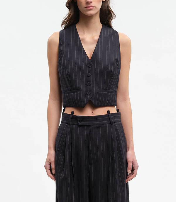 Gilet de costume Dee Navy Stripes Margaux Lonnberg
