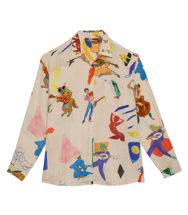 Chemise en gaze de coton Music Cut G.Kero - Taille L