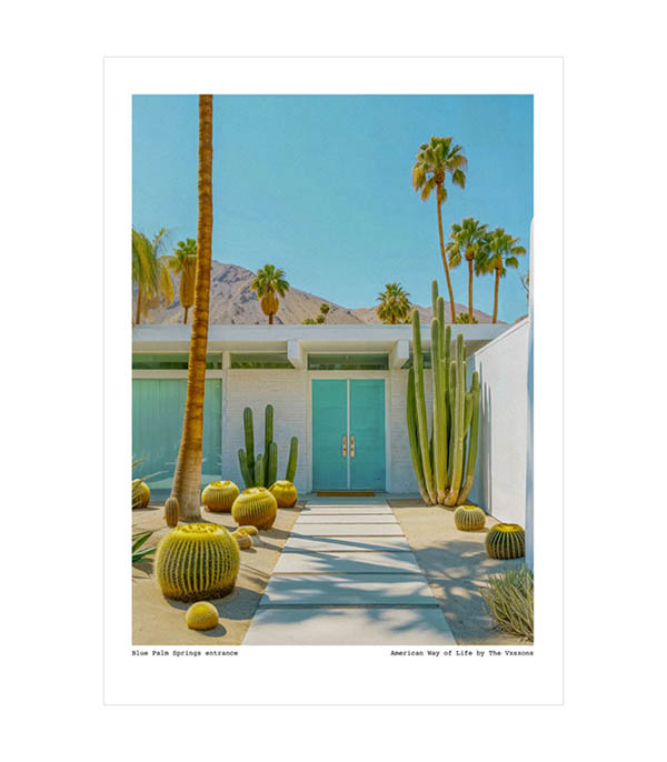 Affiche The Vision Awol 016 - Blue Palm Springs entrance 30 x 40 cm Image Republic