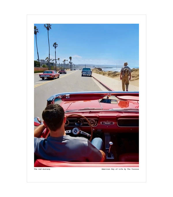 Affiche The Vision Awol 019 - The red Mustang 56 x 76 cm Image Republic