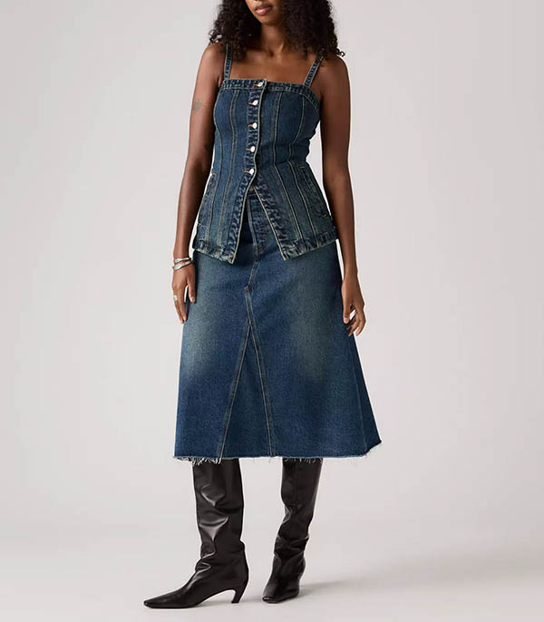 Jupe en jean High-Rise A-Line Deconstructed Skirt Levi's