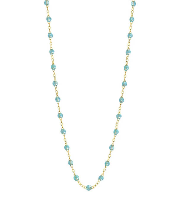 Collier or jaune et perles de résine 42 cm Gigi Clozeau