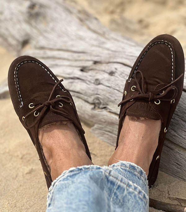 Mocassins KANDA moumoute Chocolat Toral