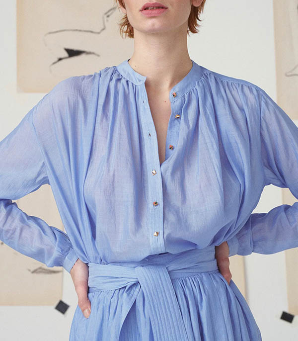 Chemise Nathalie col mao Mii
