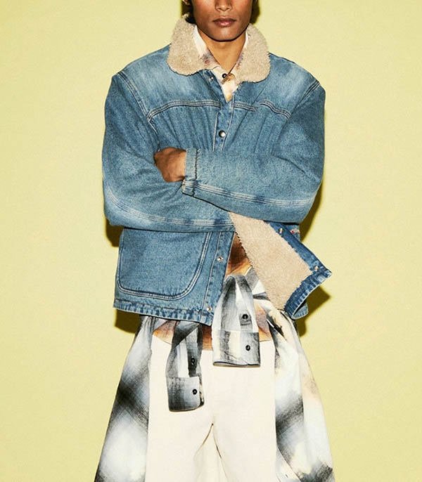 Veste en jean fourrée Amish