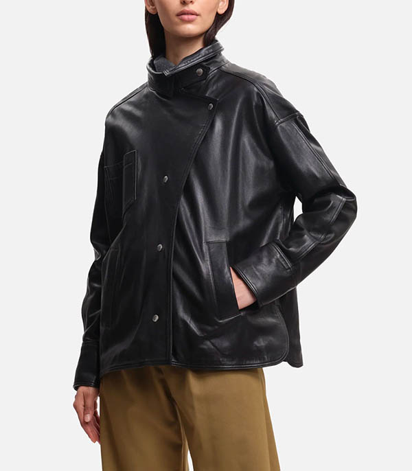 Chemise en cuir Egan noire Margaux Lonnberg