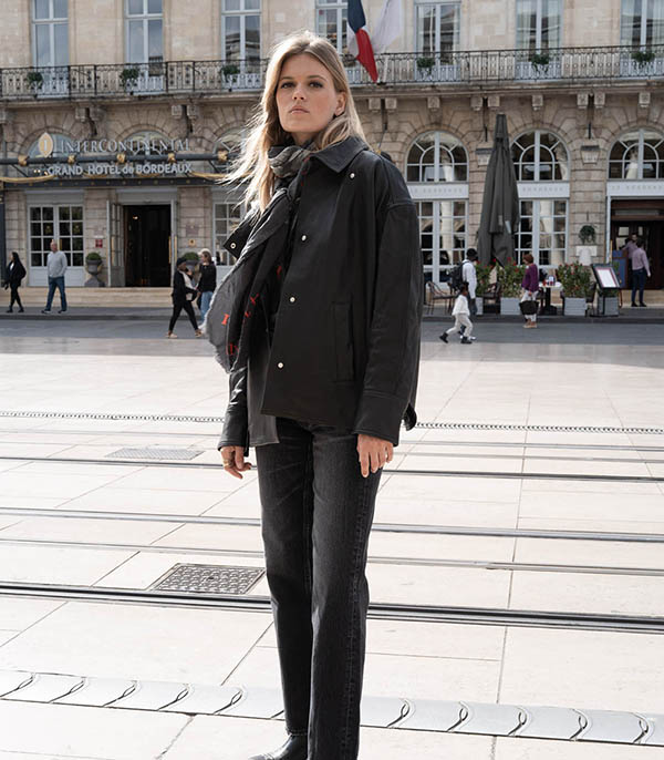 Chemise en cuir Egan noire Margaux Lonnberg