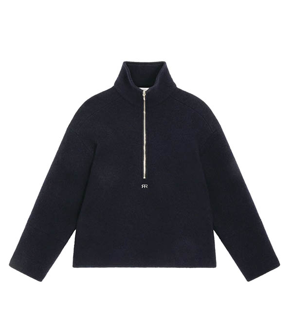 Pull camionneur Millie en laine Navy Roseanna