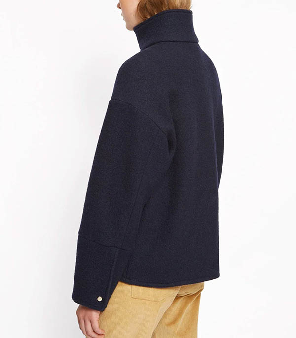 Pull camionneur Millie en laine Navy Roseanna
