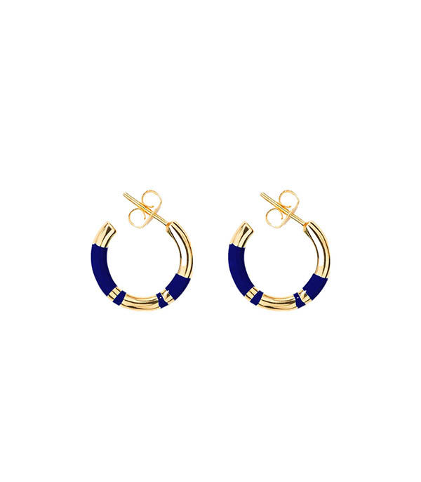 Petites Créoles Positano à rayures Lapis Aurélie Bidermann