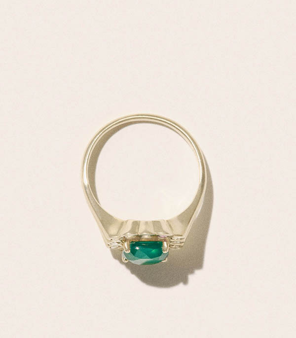 Bague Robin n°1 Calcedoine Verte Pascale Monvoisin
