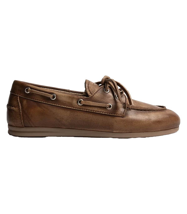 Mocassins Boat en Cuir Brushed Brown Posa