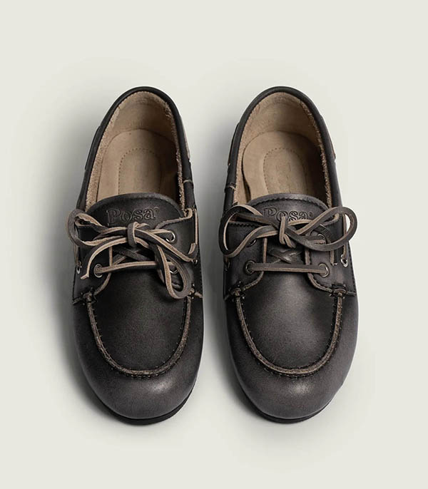 Mocassins Boat en Cuir Brushed Black Posa