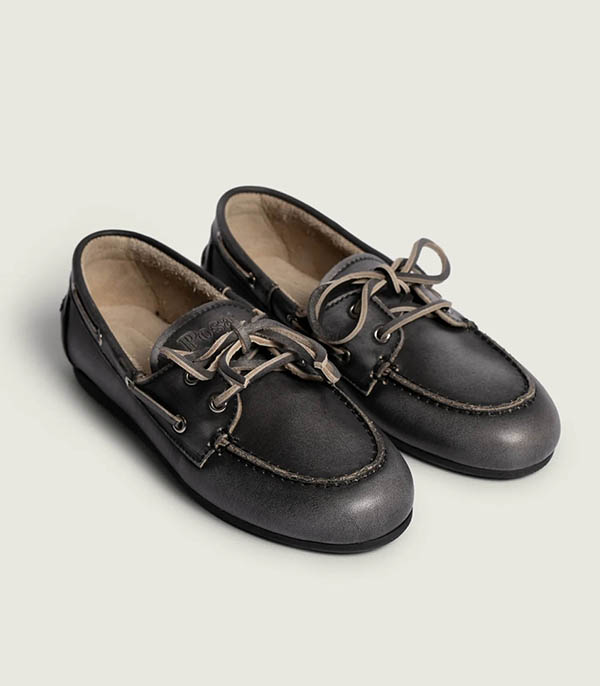 Mocassins Boat en Cuir Brushed Black Posa
