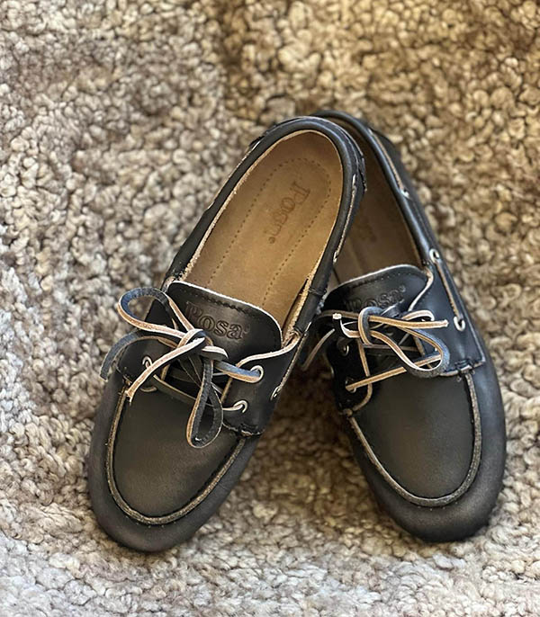 Mocassins Boat en Cuir Brushed Black Posa