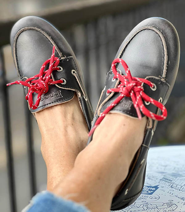 Mocassins Boat en Cuir Brushed Black Posa