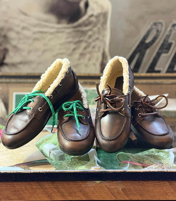 Mocassins Boat Brushed Fur Coffee Posa