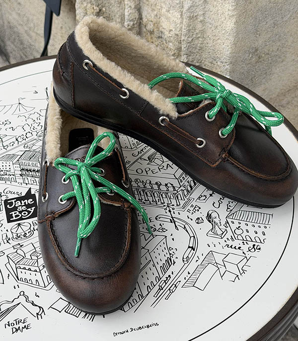 Mocassins Boat Brushed Fur Coffee Posa