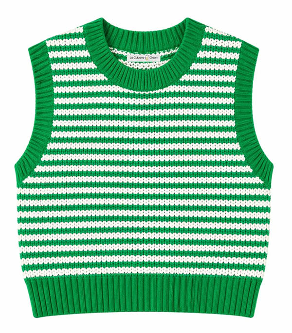 Pull Sans Manches Leonie Vert La Cabane Orson