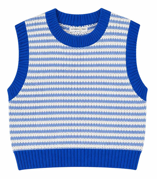 Pull Sans Manches Leonie Bleu La Cabane Orson - Taille XS/S