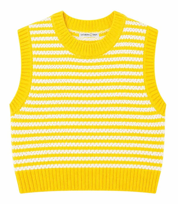 Pull Sans Manches Leonie Jaune La Cabane Orson - Taille XS/S