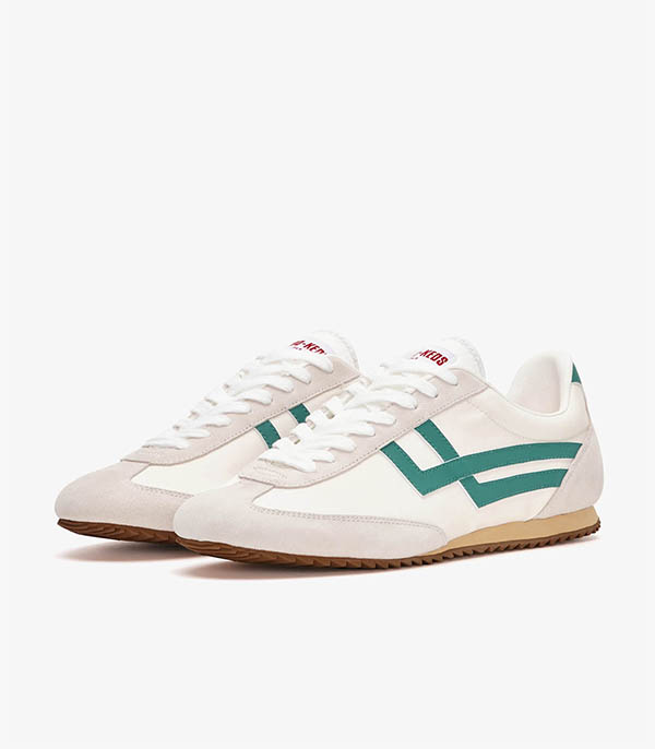 Basket Racer 77 Cream and Green Pro-Keds