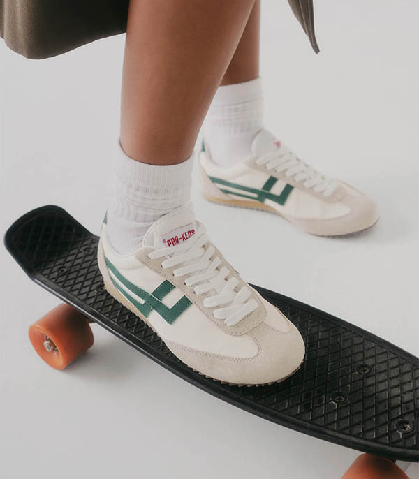 Basket Racer 77 Cream and Green Pro-Keds
