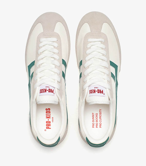 Basket Racer 77 Cream and Green Pro-Keds