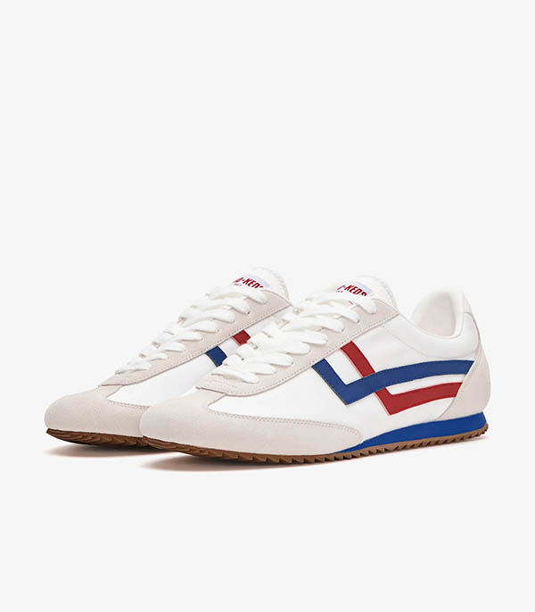 Basket Racer 77 White, Red and Blue Pro-Keds