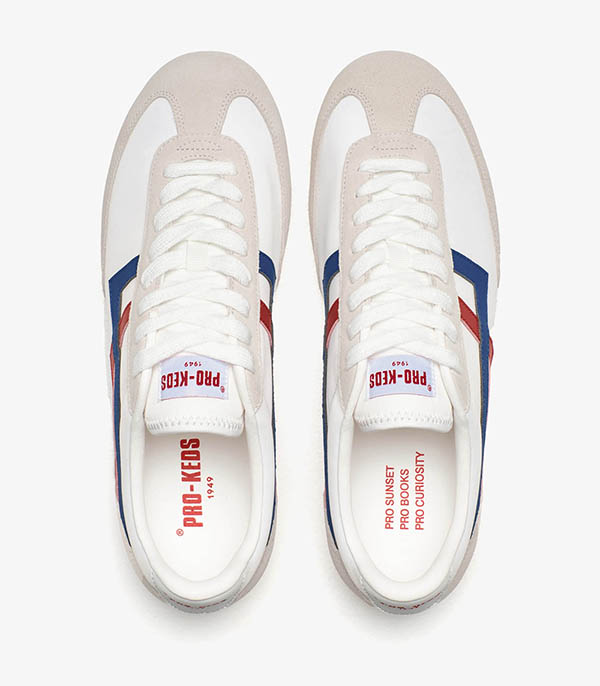 Basket Racer 77 White, Red and Blue Pro-Keds