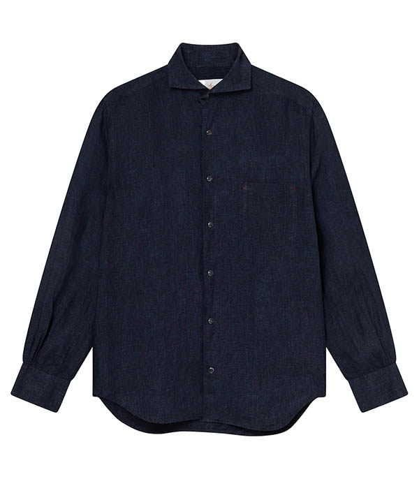 Chemise homme en lin Sahara AD73 Navy ACE DENIM