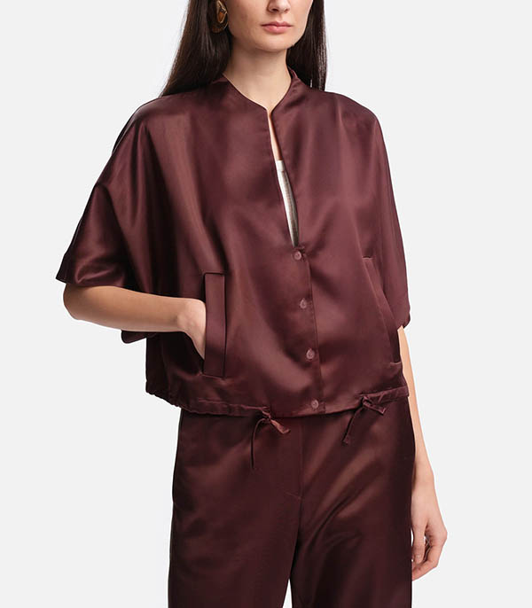 Chemise Isha Brown Satin Margaux Lonnberg