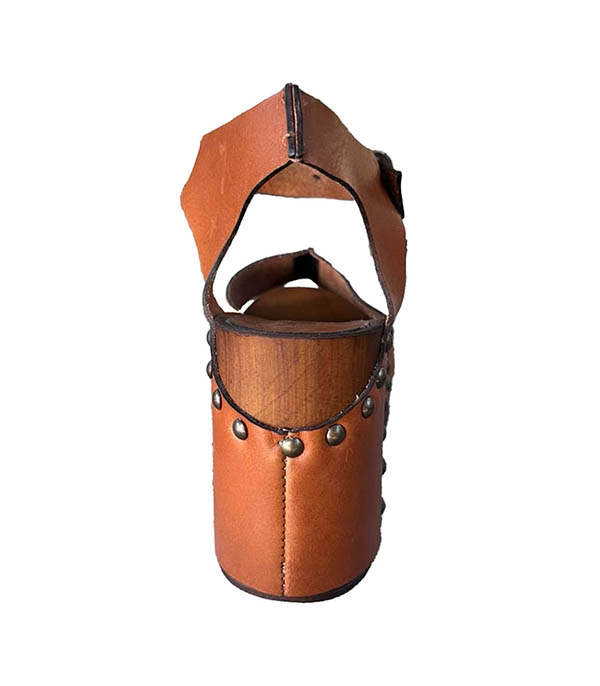 Sandales à talon en cuir camel Maine Lavato Cuoio Post&Co