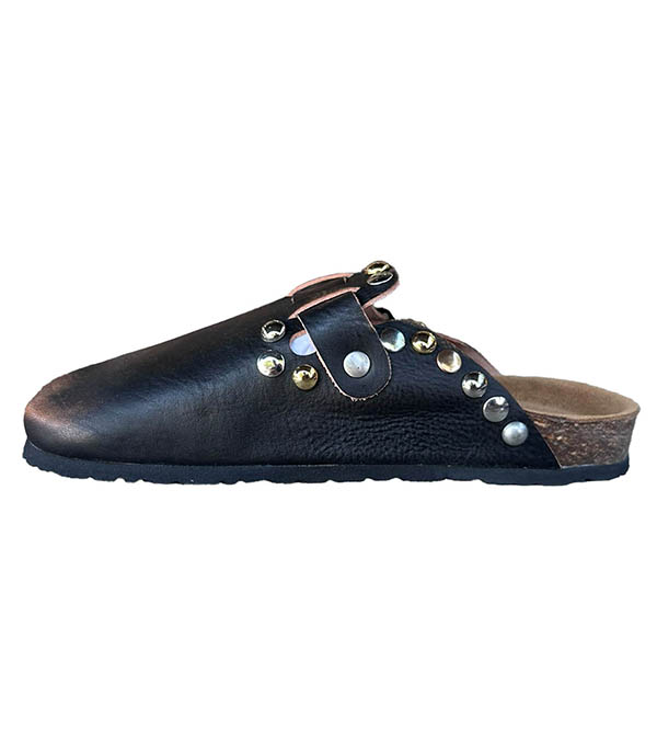 Mules en cuir Apsortabile Noir Post&Co