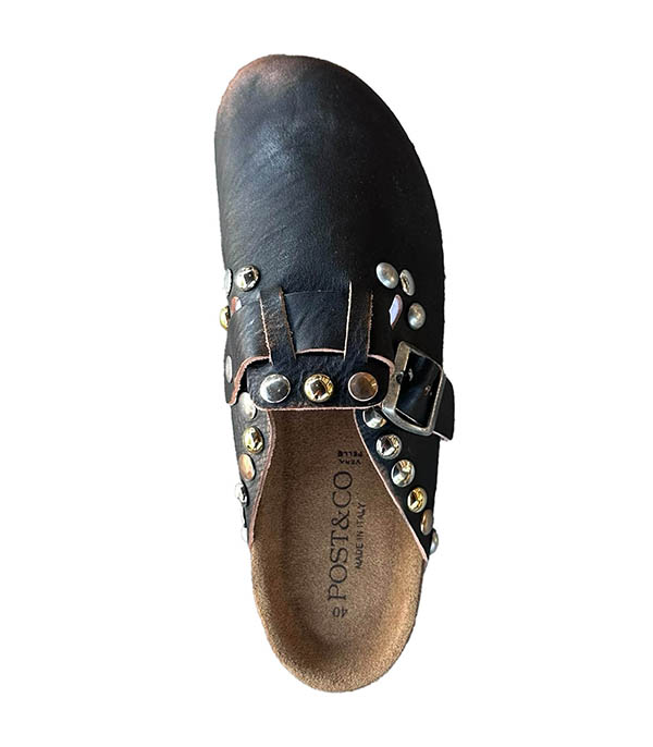 Mules en cuir Apsortabile Noir Post&Co