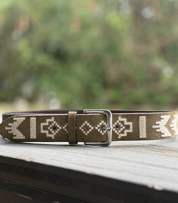 Ceinture en suède Himalaya Antilope Olive Post&Co - Taille 85