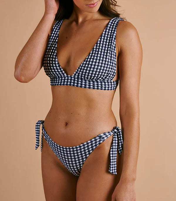 Culotte de bain Noeuds La Magnifique Vichy Marine Anja