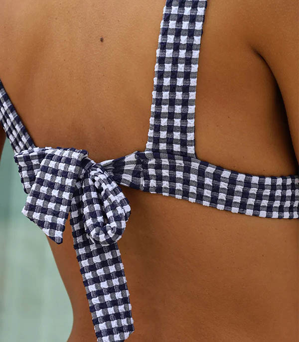 Haut de maillot Foulard l'Ensorcelant Vichy Marine Anja