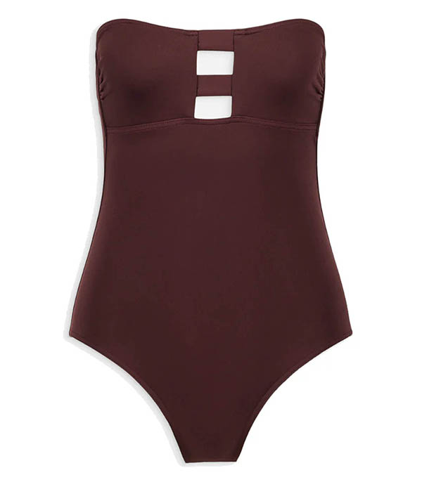 Maillot de bain 1 pièce bandeau L'Espiègle Moka Anja