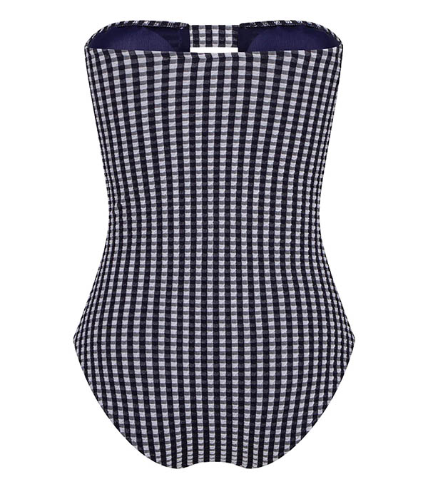 Maillot de bain 1 Pièce Bandeau L'Espiègle Vichy Marine Anja