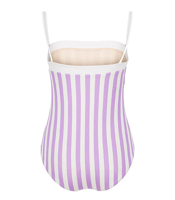 Maillot de bain 1 pièce Le Flamboyant Rayé Lavande Anja