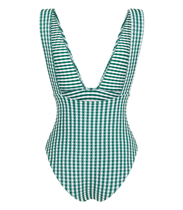 Maillot de bain 1 Pièce Le Plongeant Vichy Vert Anja