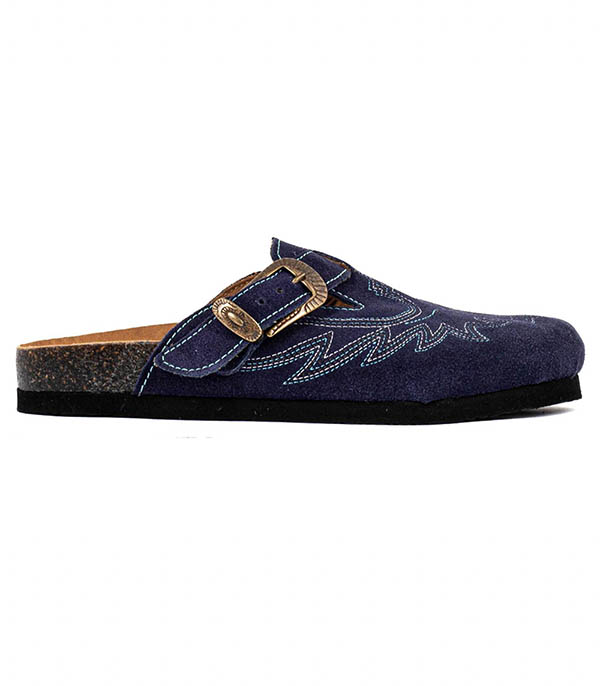 Sabots Bahia Suede Navy Mexicana