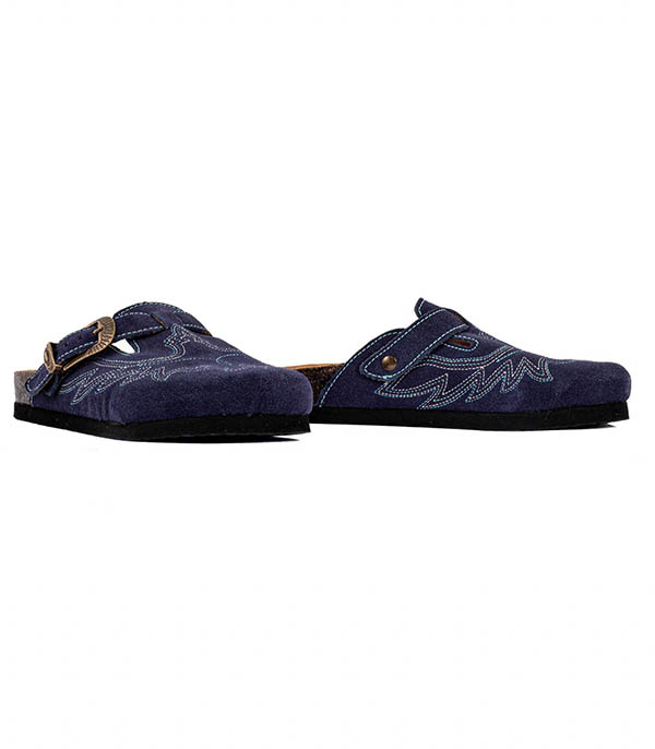 Sabots Bahia Suede Navy Mexicana