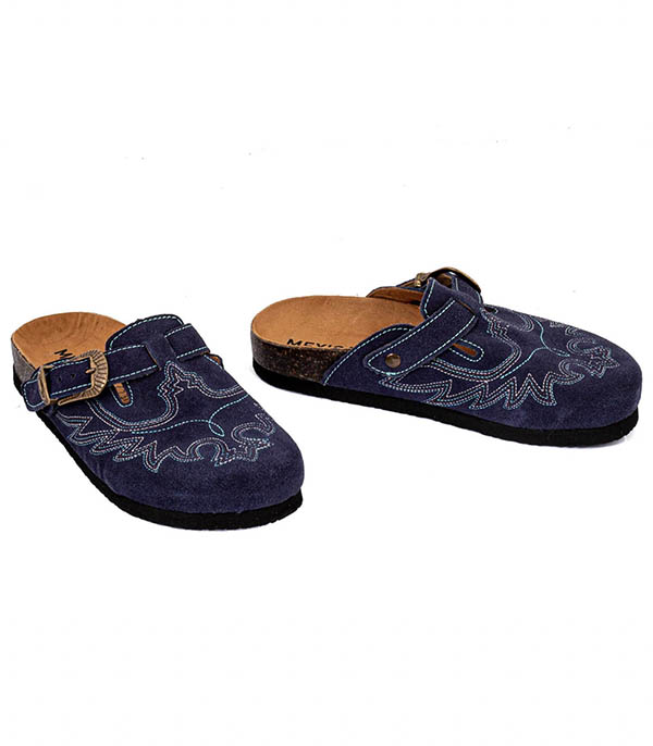 Sabots Bahia Suede Navy Mexicana